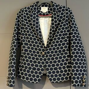 Kate Spade Navy White Polka Dot Blazer Size 2